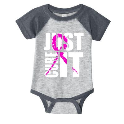 Just Cure It Breast Cancer Awareness Pink Ribbon Infant Baby Jersey Bodysuit