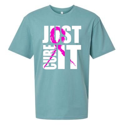 Just Cure It Breast Cancer Awareness Pink Ribbon Sueded Cloud Jersey T-Shirt