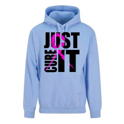 Just Cure It Breast Cancer Awareness Pink Ribbon Unisex Surf Hoodie