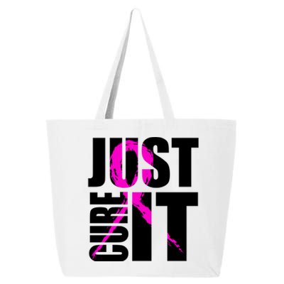 Just Cure It Breast Cancer Awareness Pink Ribbon 25L Jumbo Tote