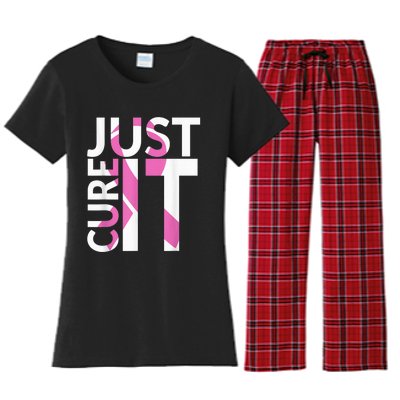 Just Cure It Breast Cancer Awareness Women's Flannel Pajama Set