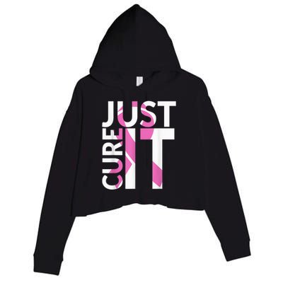 Just Cure It Breast Cancer Awareness Crop Fleece Hoodie