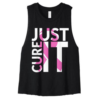 Just Cure It Breast Cancer Awareness Women's Racerback Cropped Tank