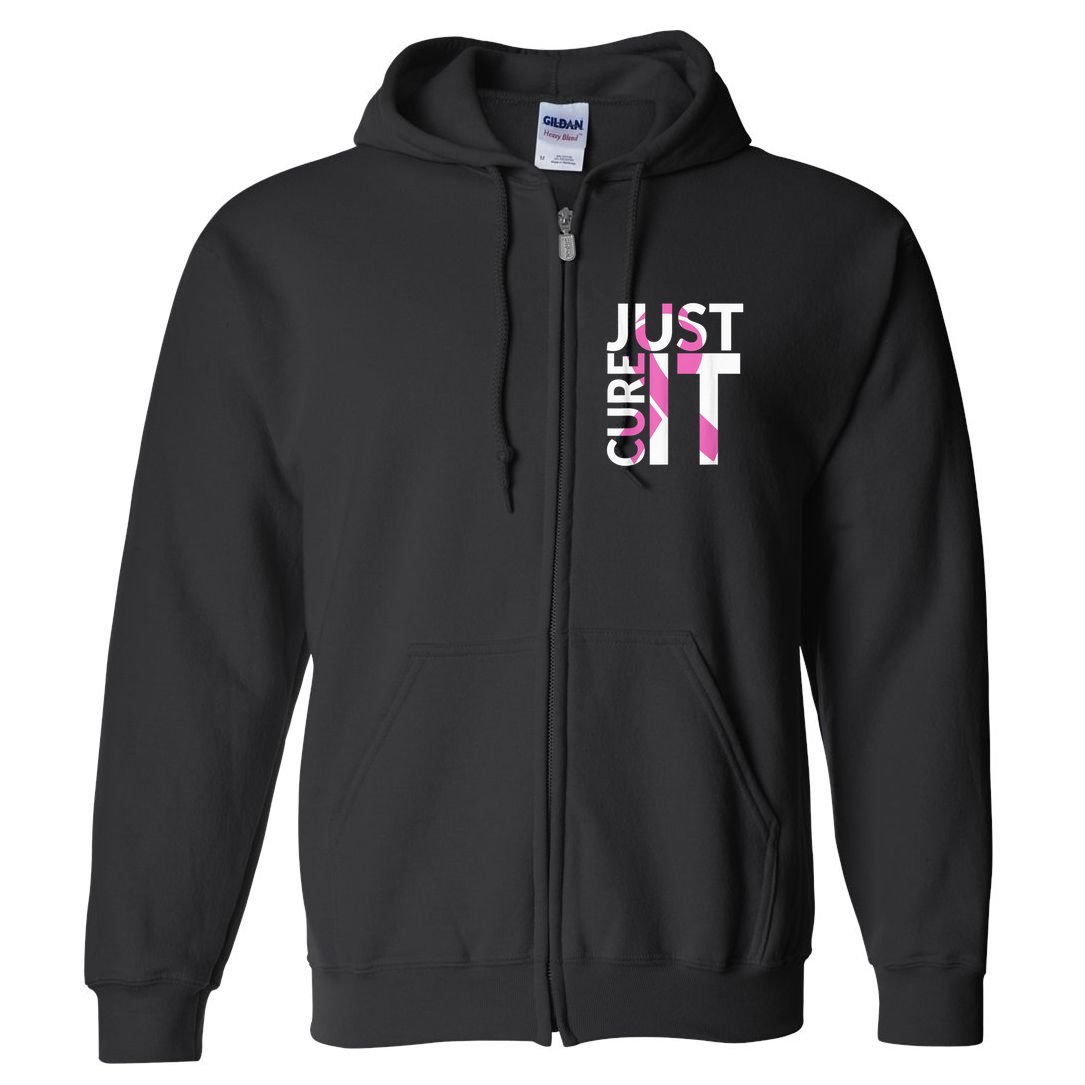 Just Cure It Breast Cancer Awareness Full Zip Hoodie