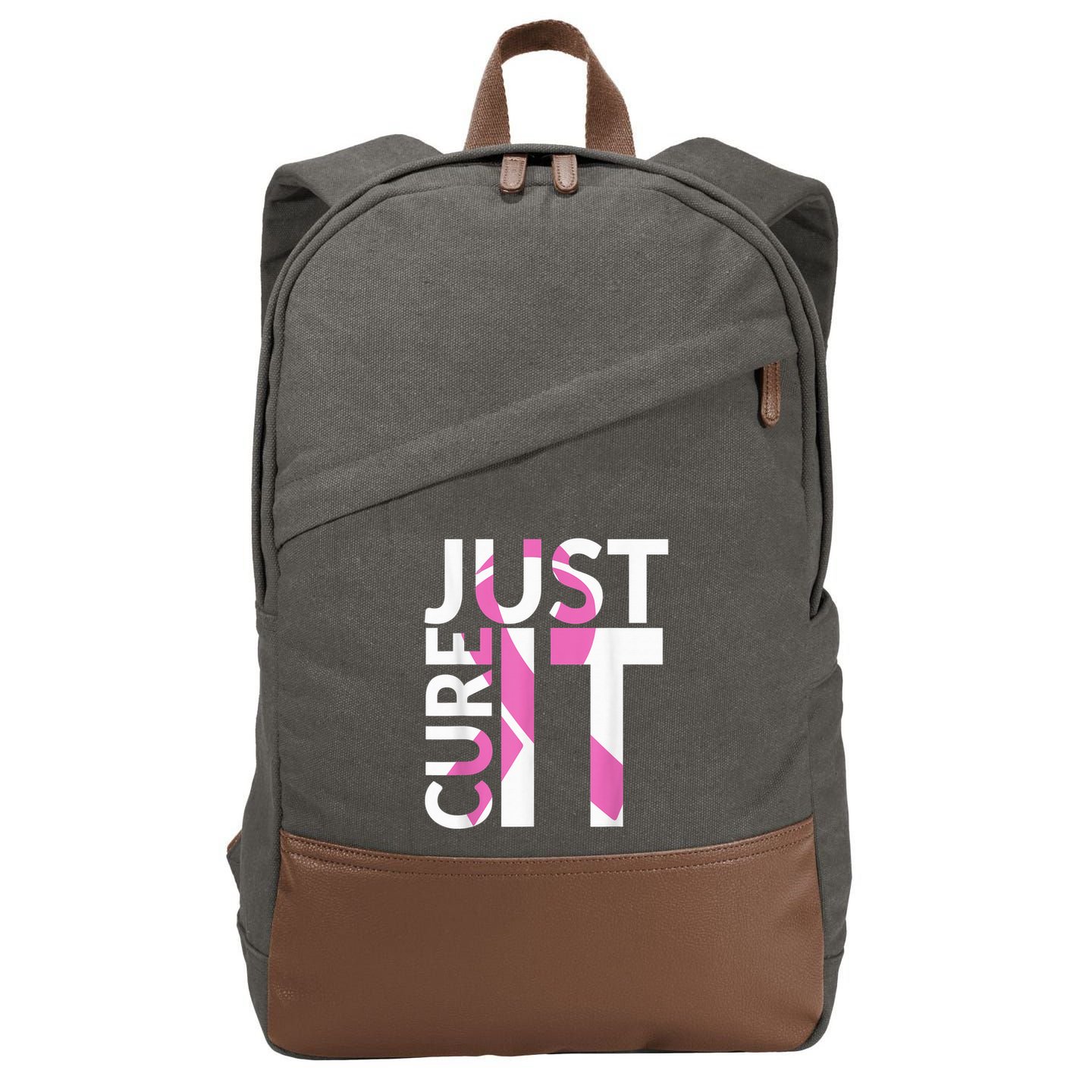 Just Cure It Breast Cancer Awareness Cotton Canvas Backpack
