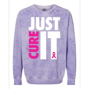 Just Cure It Breast Cancer Awareness Ribbon Colorblast Crewneck Sweatshirt