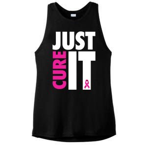 Just Cure It Breast Cancer Awareness Ribbon Ladies PosiCharge Tri-Blend Wicking Tank