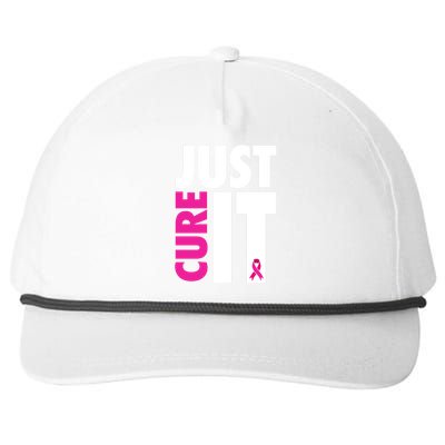 Just Cure It Breast Cancer Awareness Ribbon Snapback Five-Panel Rope Hat