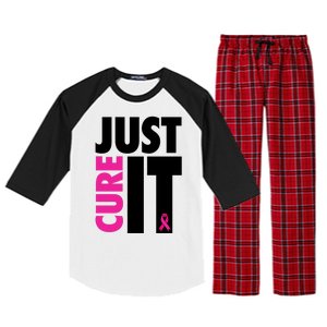 Just Cure It Breast Cancer Awareness Ribbon Raglan Sleeve Pajama Set