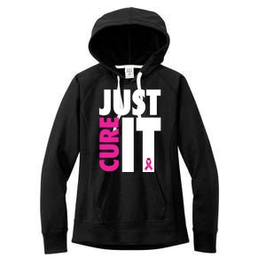 Just Cure It Breast Cancer Awareness Ribbon Women's Fleece Hoodie