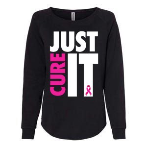 Just Cure It Breast Cancer Awareness Ribbon Womens California Wash Sweatshirt