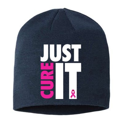 Just Cure It Breast Cancer Awareness Ribbon Sustainable Beanie