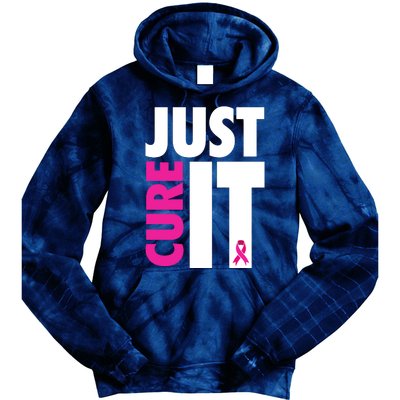 Just Cure It Breast Cancer Awareness Ribbon Tie Dye Hoodie