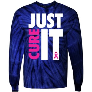 Just Cure It Breast Cancer Awareness Ribbon Tie-Dye Long Sleeve Shirt