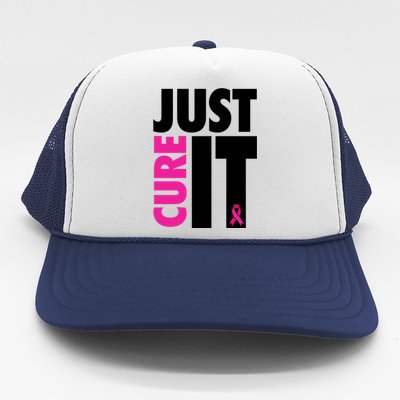 Just Cure It Breast Cancer Awareness Ribbon Trucker Hat