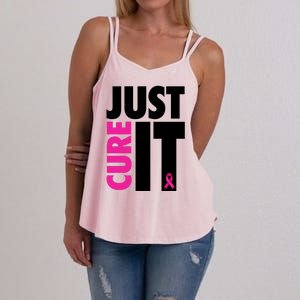 Just Cure It Breast Cancer Awareness Ribbon Women's Strappy Tank