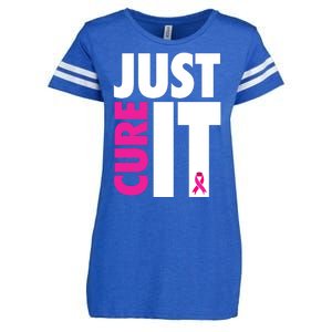 Just Cure It Breast Cancer Awareness Ribbon Enza Ladies Jersey Football T-Shirt