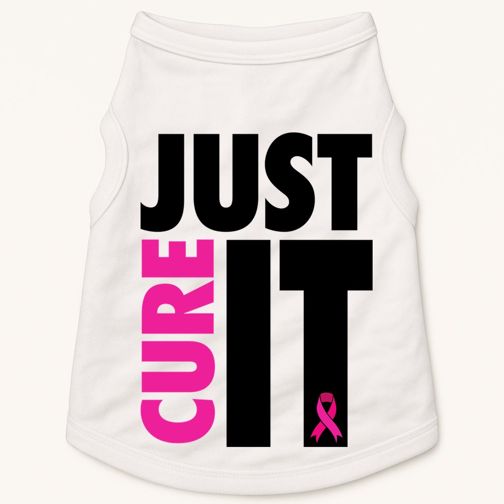 Just Cure It Breast Cancer Awareness Ribbon Doggie Tank