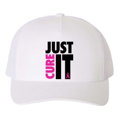 Just Cure It Breast Cancer Awareness Ribbon Yupoong Adult 5-Panel Trucker Hat