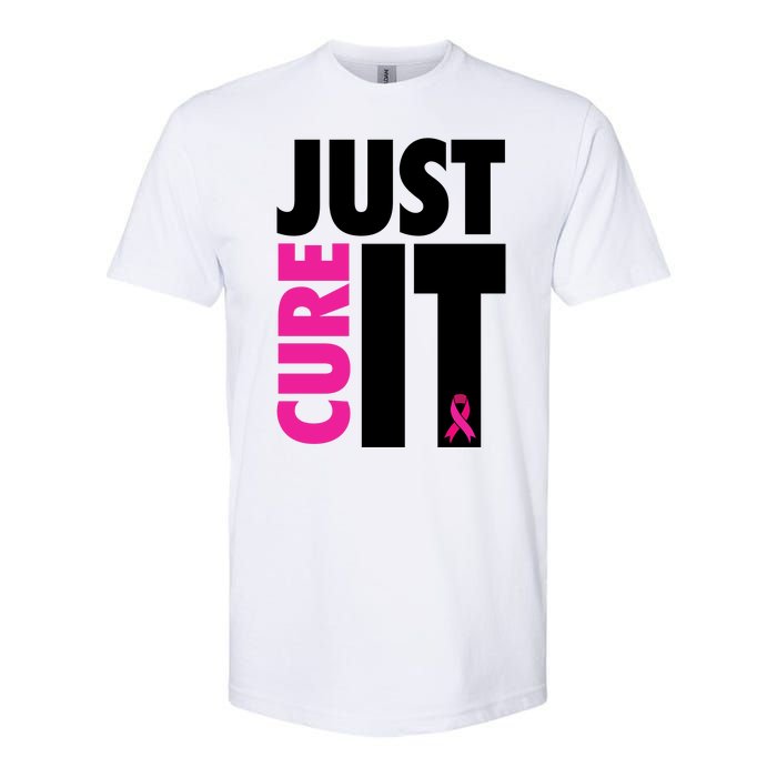 Just Cure It Breast Cancer Awareness Ribbon Softstyle CVC T-Shirt