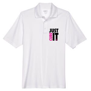 Just Cure It Breast Cancer Awareness Ribbon Men's Origin Performance Pique Polo