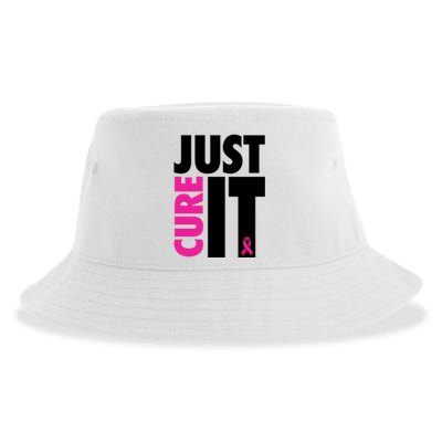 Just Cure It Breast Cancer Awareness Ribbon Sustainable Bucket Hat