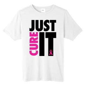 Just Cure It Breast Cancer Awareness Ribbon Tall Fusion ChromaSoft Performance T-Shirt