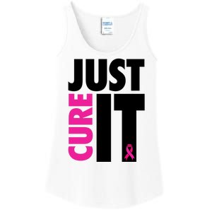 Just Cure It Breast Cancer Awareness Ribbon Ladies Essential Tank