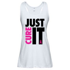 Just Cure It Breast Cancer Awareness Ribbon Ladies Essential Flowy Tank