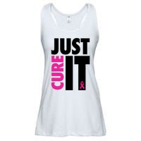 Just Cure It Breast Cancer Awareness Ribbon Ladies Essential Flowy Tank