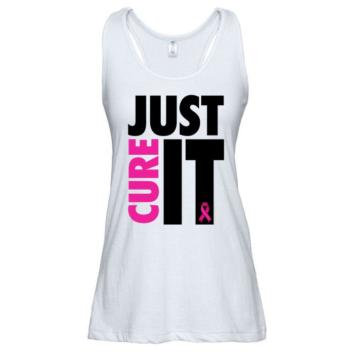 Just Cure It Breast Cancer Awareness Ribbon Ladies Essential Flowy Tank