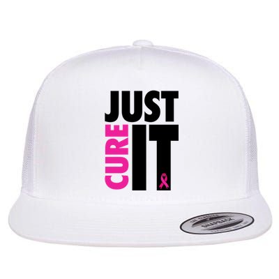 Just Cure It Breast Cancer Awareness Ribbon Flat Bill Trucker Hat