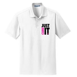 Just Cure It Breast Cancer Awareness Ribbon Dry Zone Grid Polo