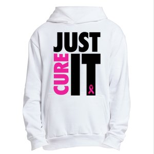 Just Cure It Breast Cancer Awareness Ribbon Urban Pullover Hoodie