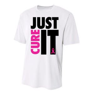 Just Cure It Breast Cancer Awareness Ribbon Performance Sprint T-Shirt