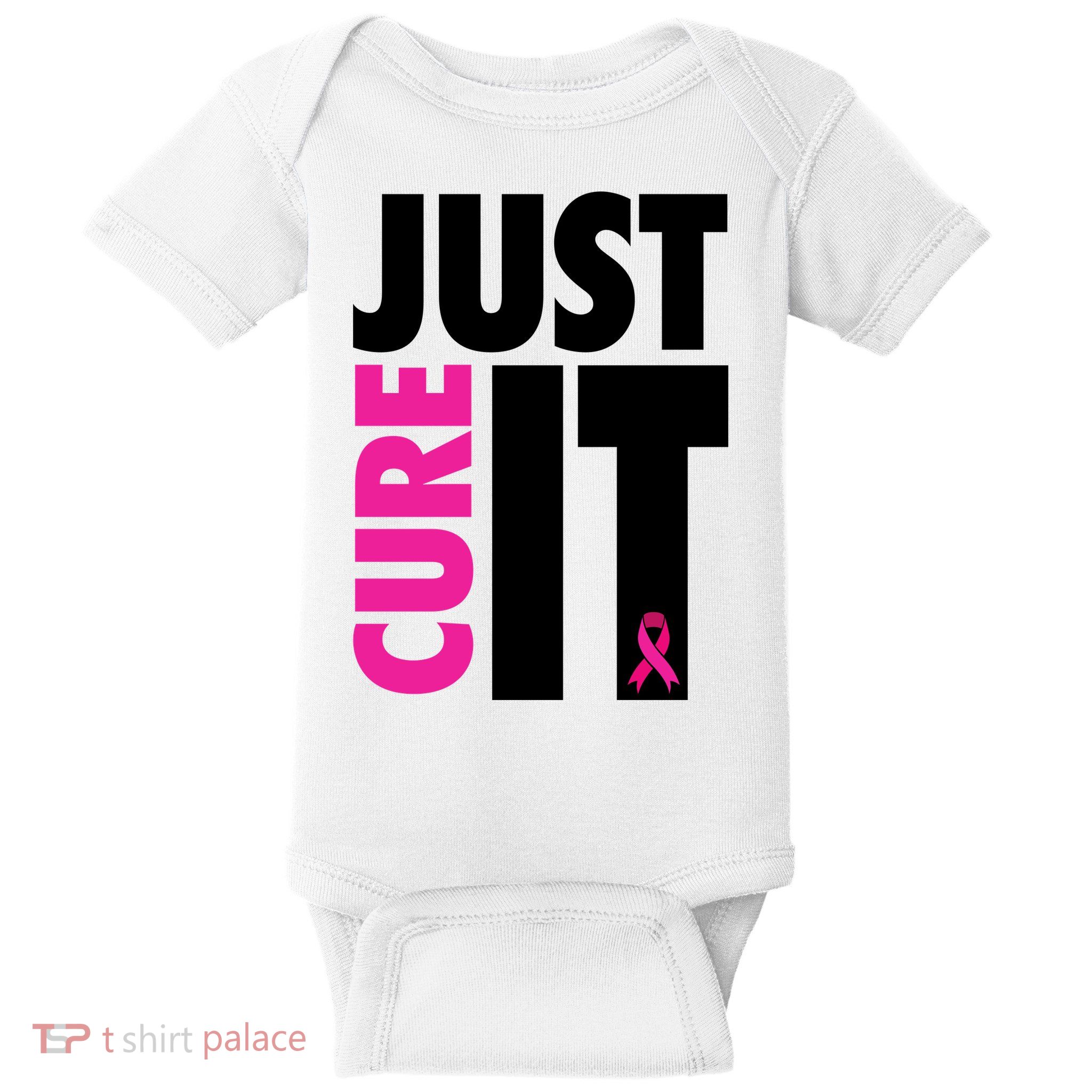 Just Cure It Breast Cancer Awareness Ribbon Baby Bodysuit