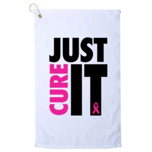 Just Cure It Breast Cancer Awareness Ribbon Platinum Collection Golf Towel