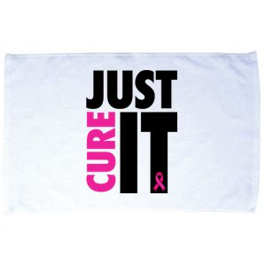 Just Cure It Breast Cancer Awareness Ribbon Microfiber Hand Towel