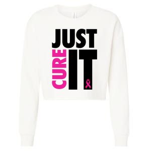 Just Cure It Breast Cancer Awareness Ribbon Cropped Pullover Crew