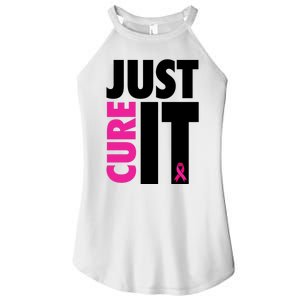 Just Cure It Breast Cancer Awareness Ribbon Women's Perfect Tri Rocker Tank