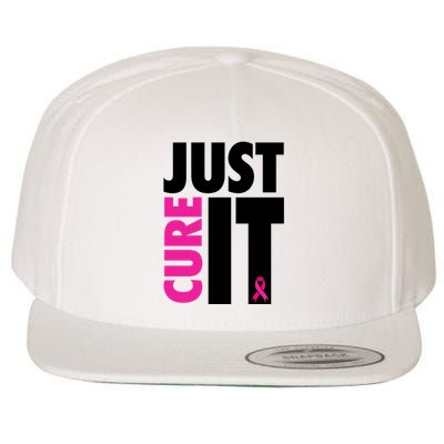 Just Cure It Breast Cancer Awareness Ribbon Wool Snapback Cap