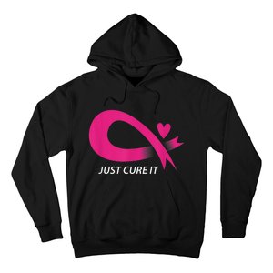 Just Cure It Pink Breast Cancer Awareness Ribbon Tee Hoodie