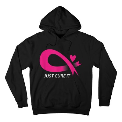 Just Cure It Pink Breast Cancer Awareness Ribbon Tee Hoodie