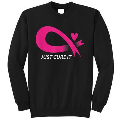 Just Cure It Pink Breast Cancer Awareness Ribbon Tee Sweatshirt