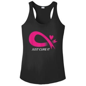 Just Cure It Pink Breast Cancer Awareness Ribbon Tee Ladies PosiCharge Competitor Racerback Tank