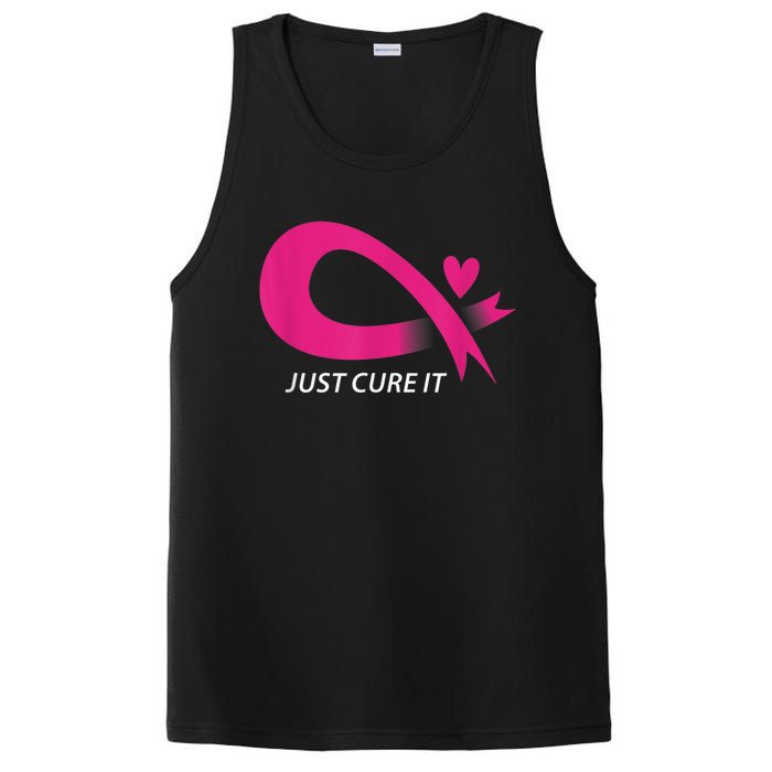 Just Cure It Pink Breast Cancer Awareness Ribbon Tee PosiCharge Competitor Tank