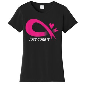 Just Cure It Pink Breast Cancer Awareness Ribbon Tee Women's T-Shirt