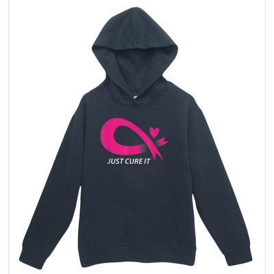 Just Cure It Pink Breast Cancer Awareness Ribbon Tee Urban Pullover Hoodie