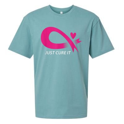 Just Cure It Pink Breast Cancer Awareness Ribbon Tee Sueded Cloud Jersey T-Shirt