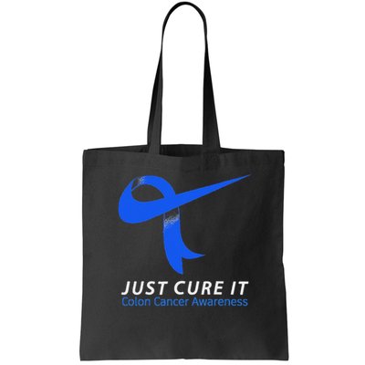 Just Cure It Blue Ribbon Warrior Colon Cancer Awareness Bag